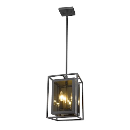 Z-Lite Infinity 3 Light Mini Pendant, Misty Charcoal & Smoke 802MP-MC